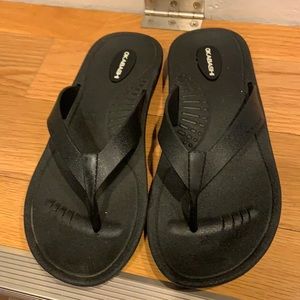 Black flip flops